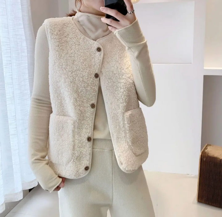 Damen Ärmellose Strickjacke für elegantes Layering (7)