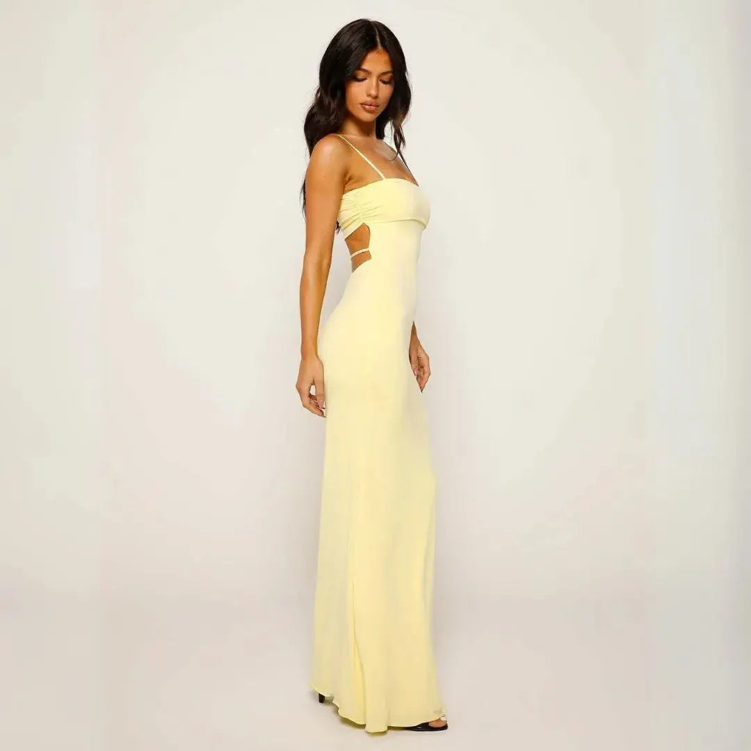 Damen ärmelloses Abendkleid Maxi mit Rückenausschnitt (2)