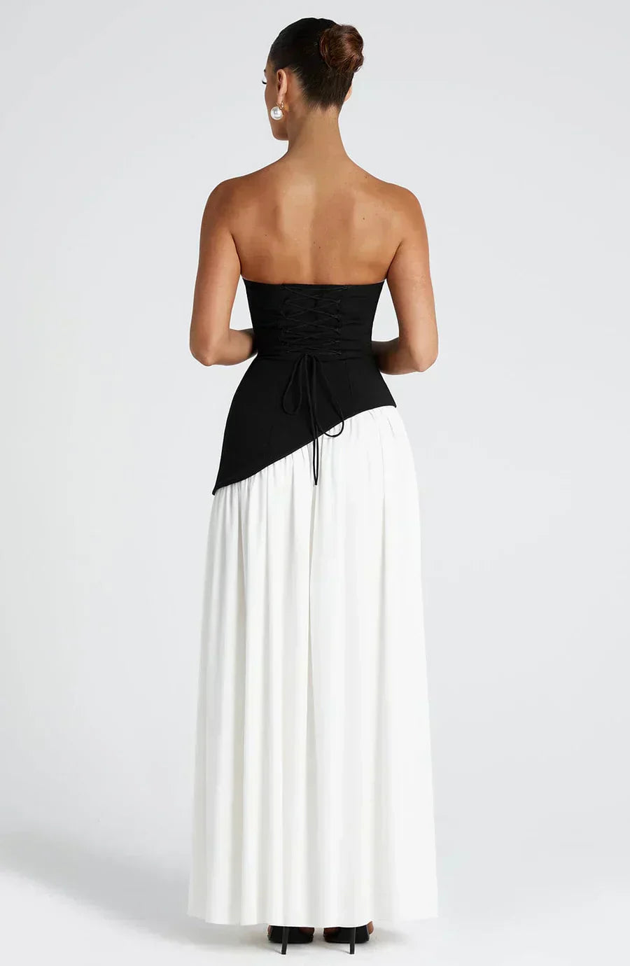 Damen Asymmetrisches Maxi Kleid für in Schwarz 3