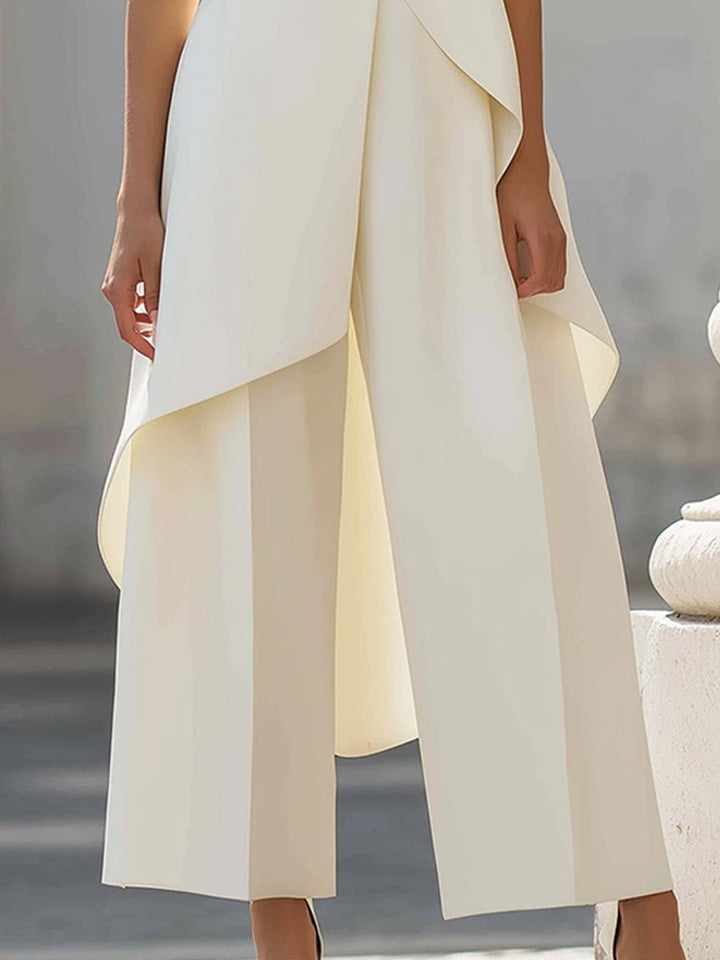 Damen Asymmetrisches Set mit Hohem Kragen (3)