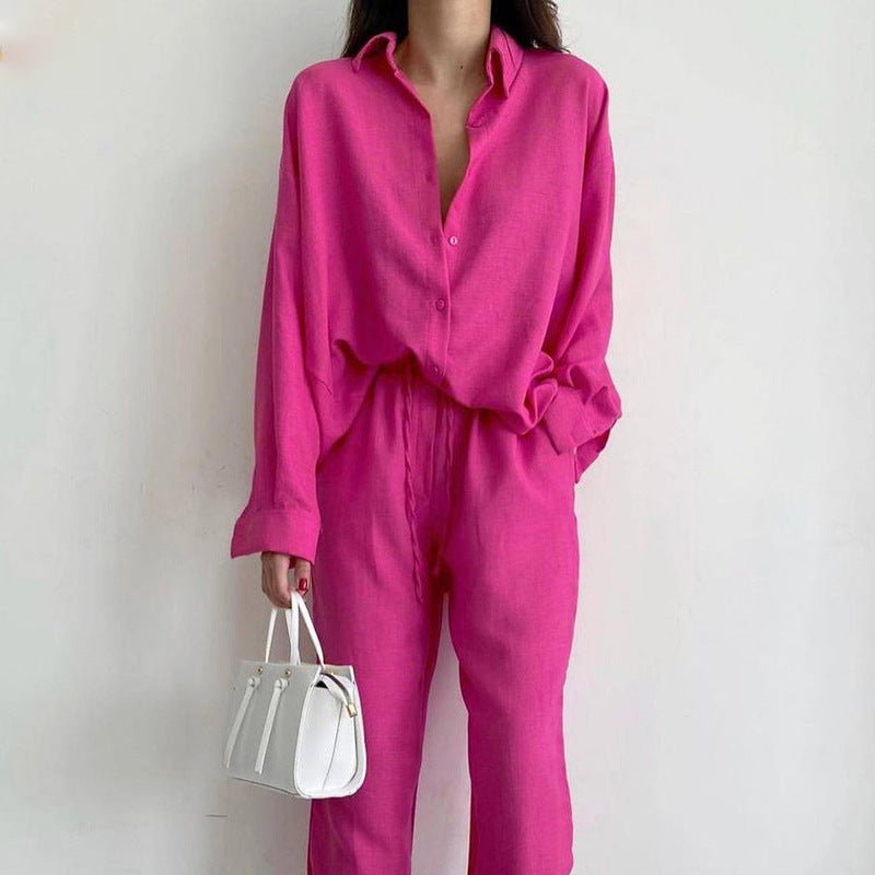 Damen Baumwoll-Set zum entspannten Sommer in Rosa