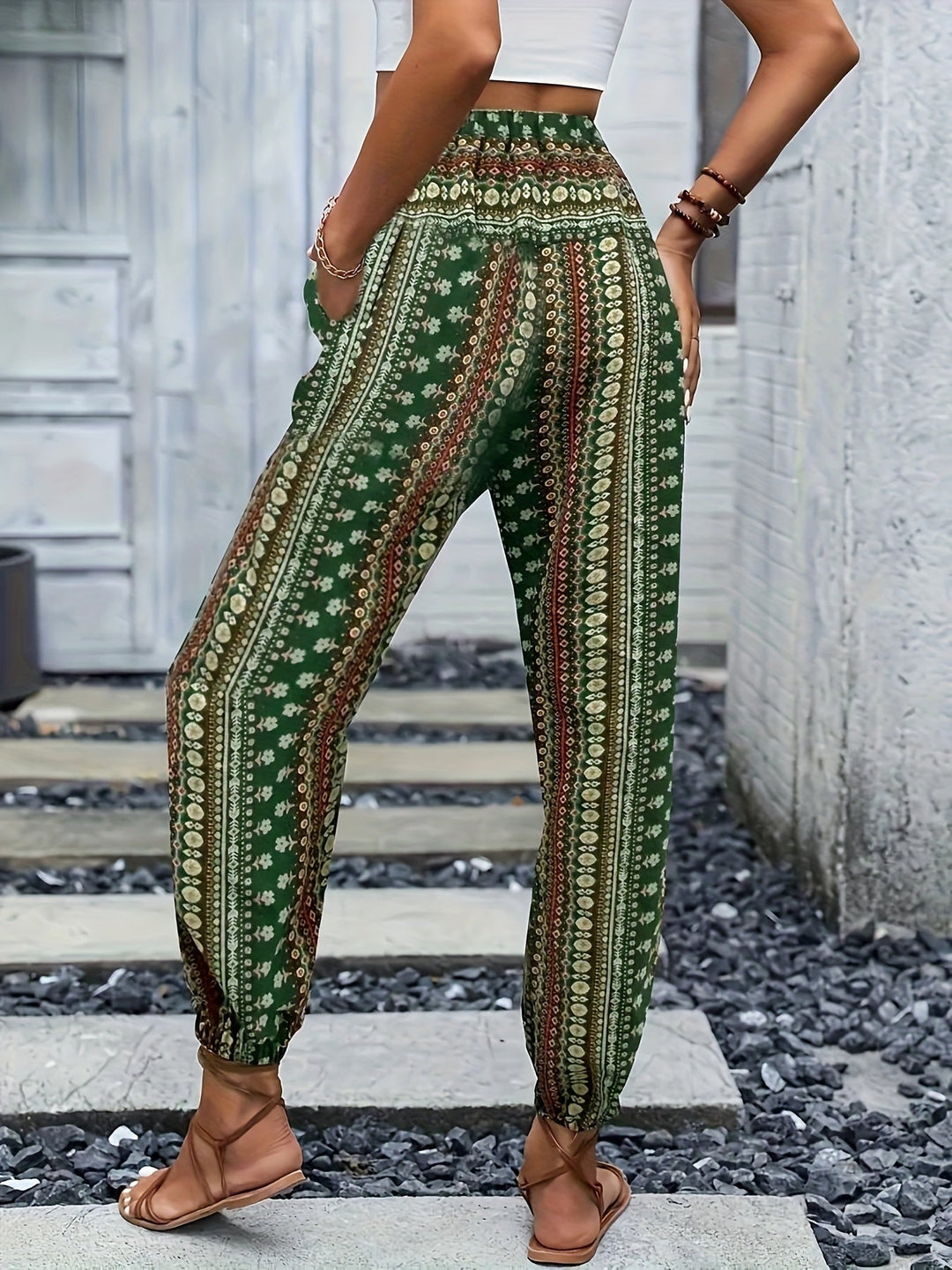 Damen Bedruckte Boho Hosen (4)