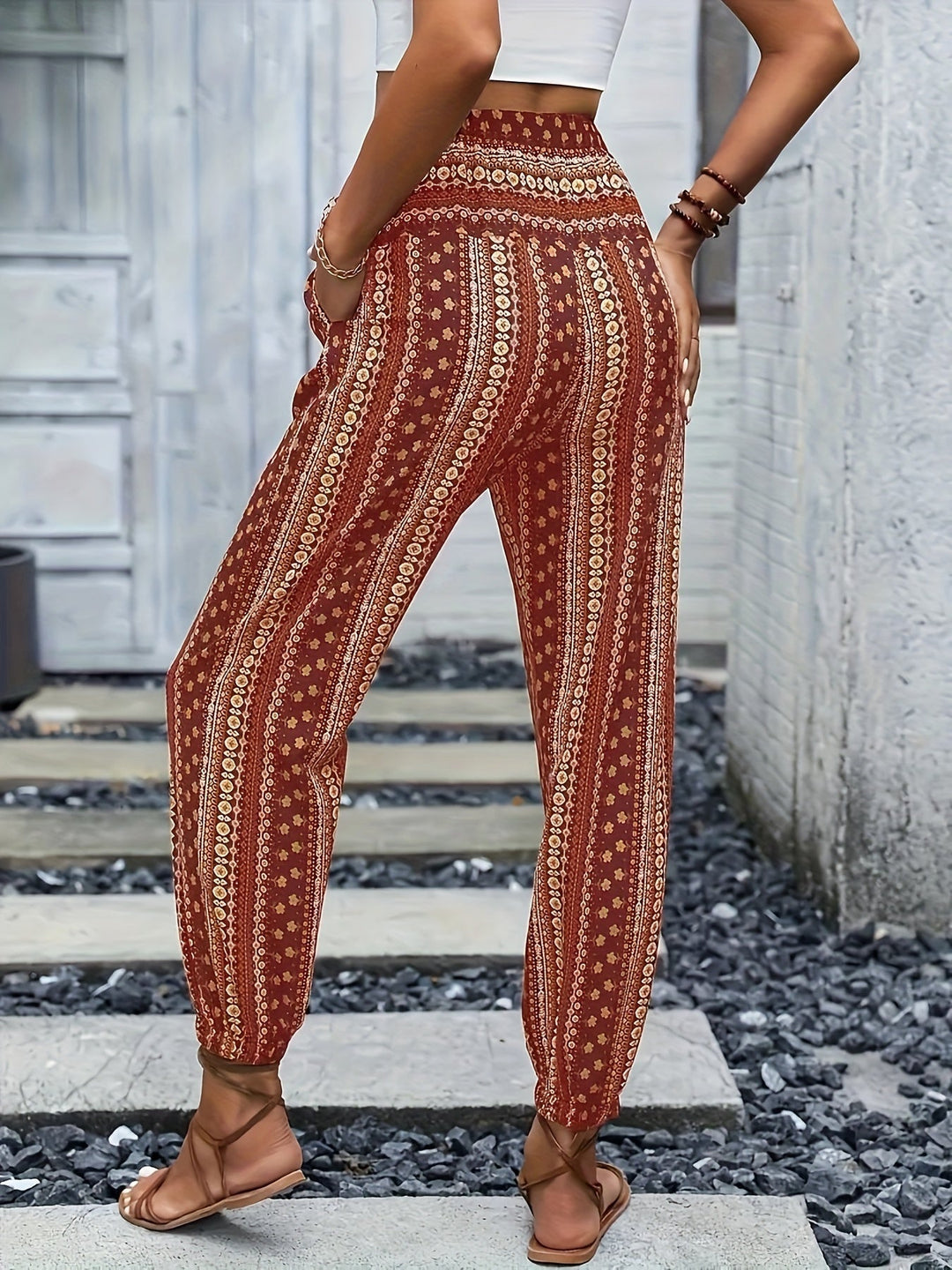 Damen Bedruckte Boho Hosen (5)