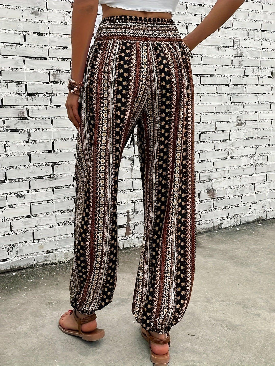 Damen Bedruckte Boho Hosen (6)