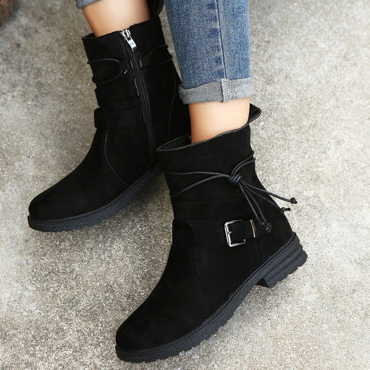 Damen Bequeme Plateau-Stiefelette für Winter in Braun 4