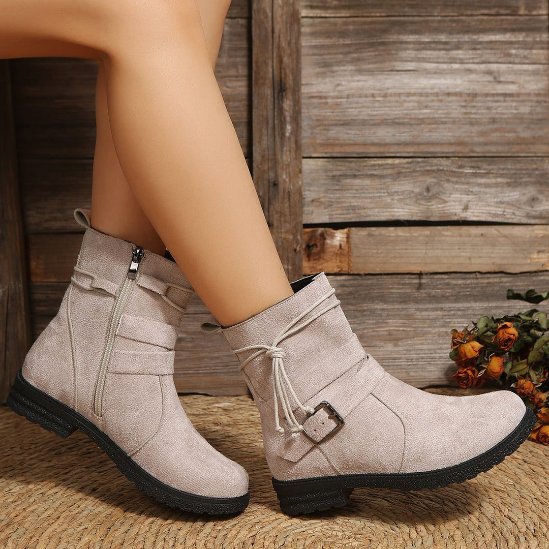 Damen Bequeme Plateau-Stiefelette für Winter in Braun 5