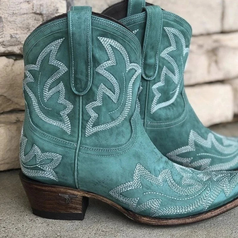 Damen Bestickte Lederstiefel (3)