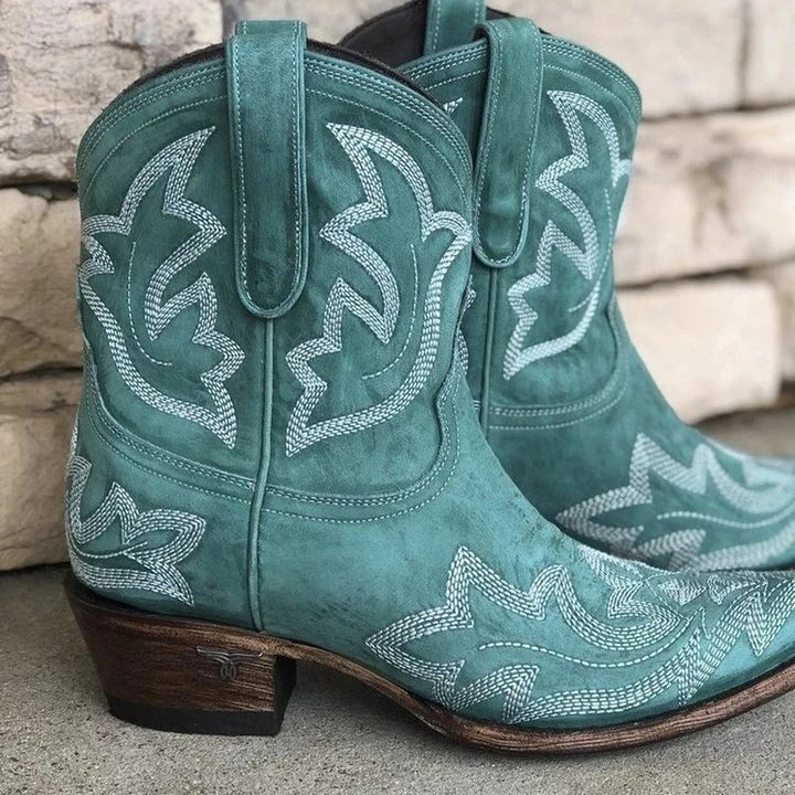Damen Bestickte Lederstiefel (3)