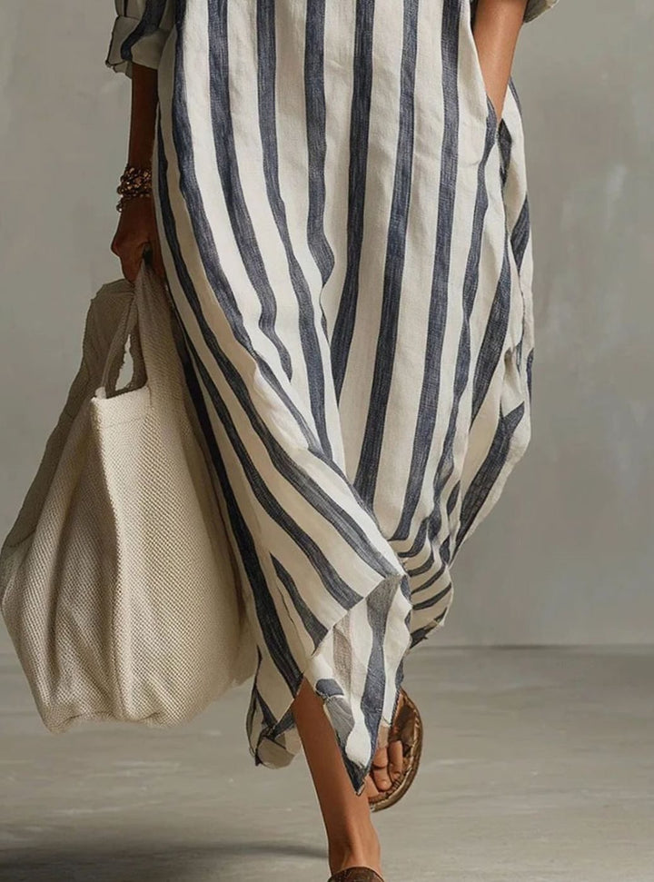 Damen Bluse aus Leinen in Maxilänge (4)