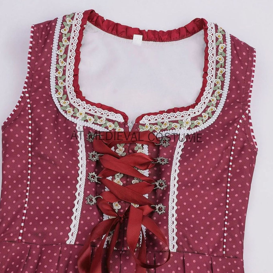 Damen Bluse Dirndl Komplett Set Midi (3)