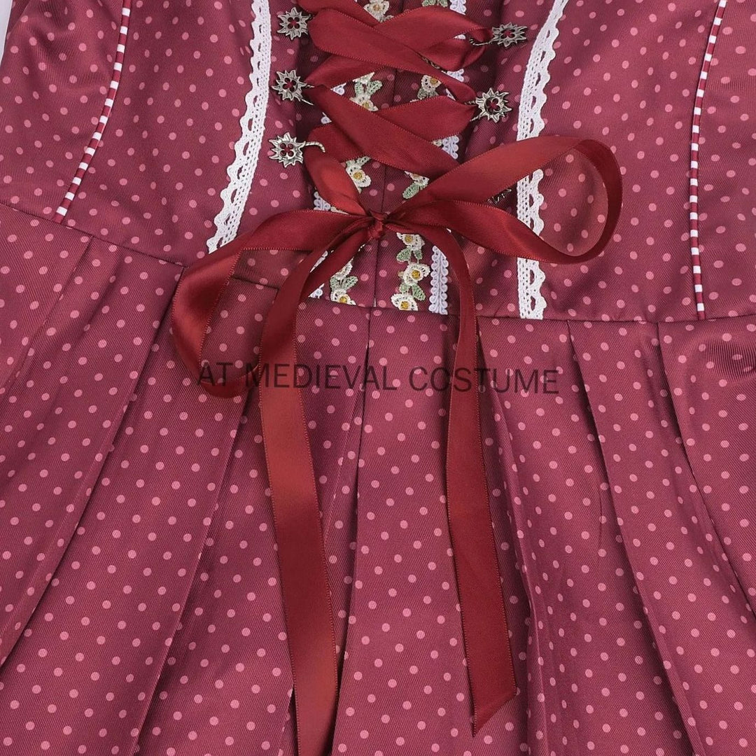 Damen Bluse Dirndl Komplett Set Midi (4)