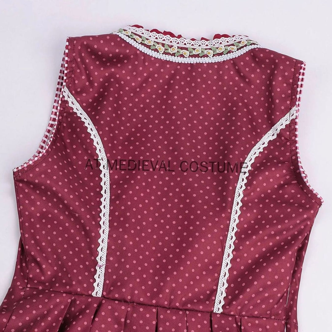Damen Bluse Dirndl Komplett Set Midi (5)