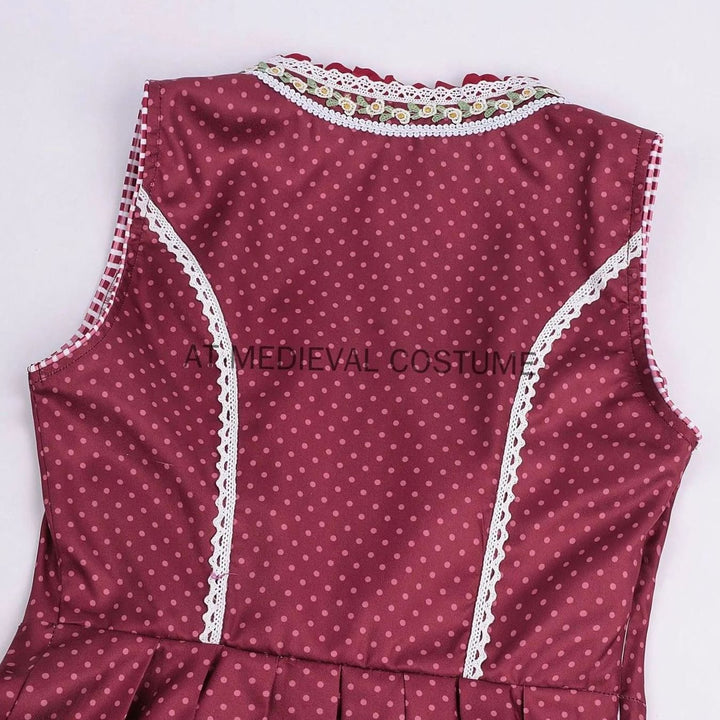 Damen Bluse Dirndl Komplett Set Midi (5)