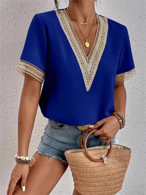 Damen Bluse elegant für Büro und Freizeit in Blau