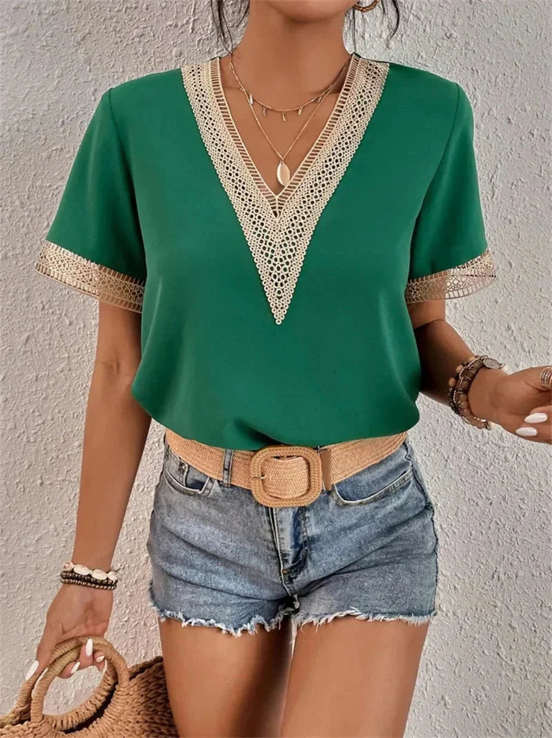 Damen Bluse elegant für Büro und Freizeit in Grün