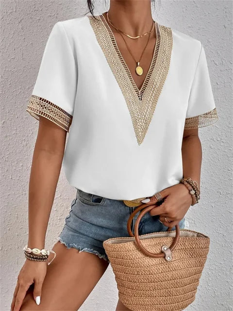 Damen Bluse elegant für Büro und Freizeit in Weiß