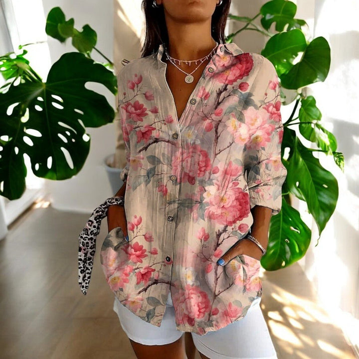 Damen Bluse im Vintage-Stil für alle Gelegenheiten in Blume