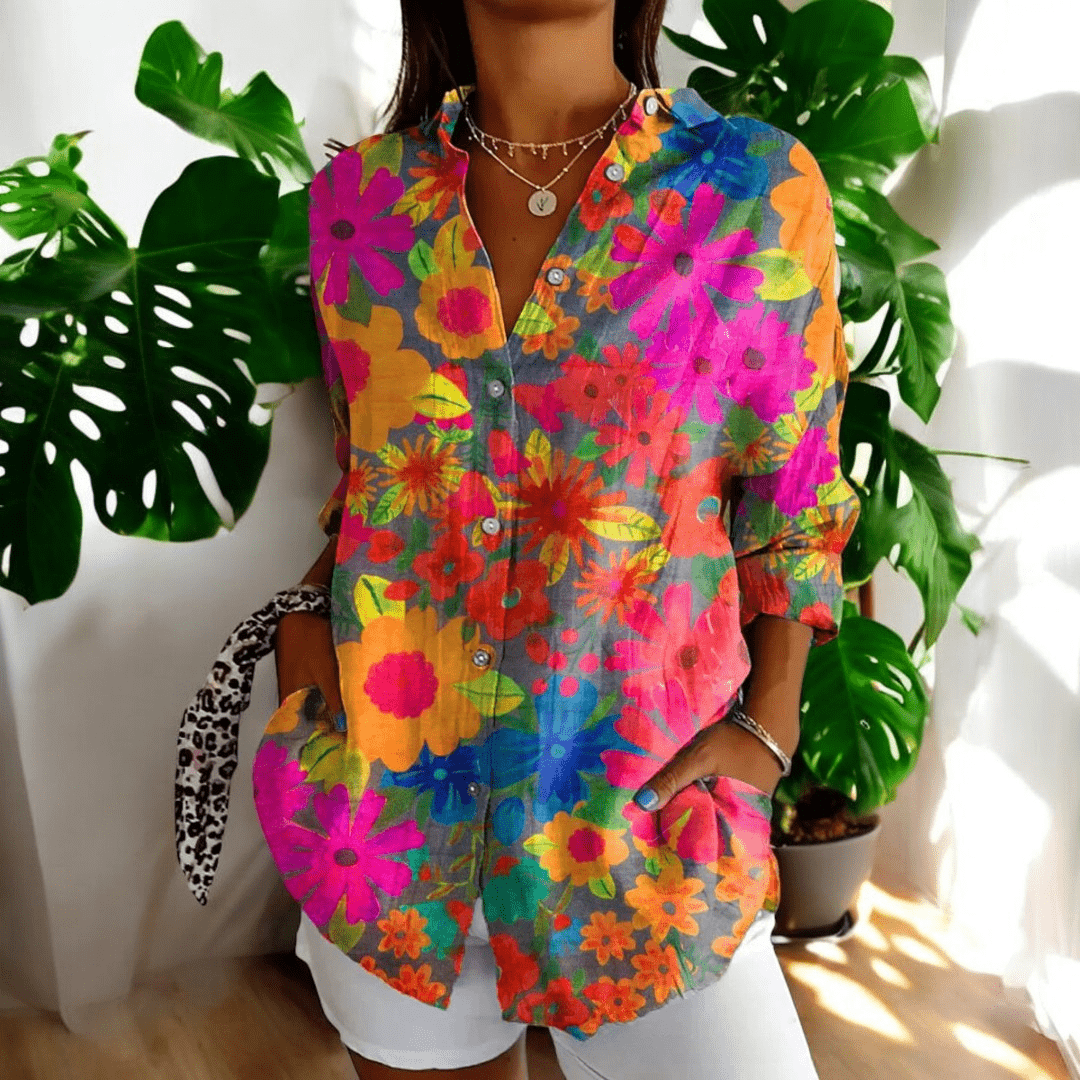 Damen Bluse im Vintage-Stil für alle Gelegenheiten in Colorful