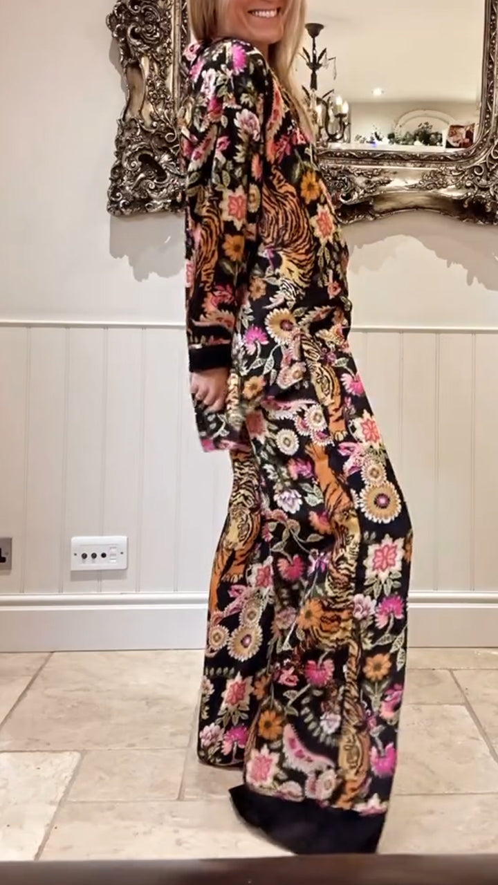 Damen Bluse mit Blumenmuster im Boho-Stil (4)