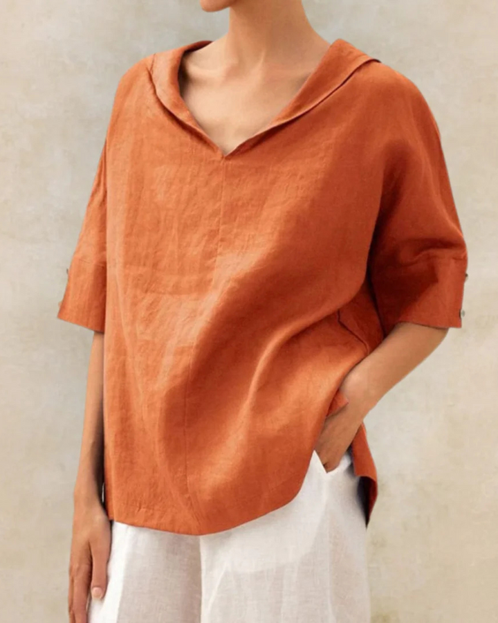 Damen Bluse Zeitlos Locker im Casual-Stil in Orange
