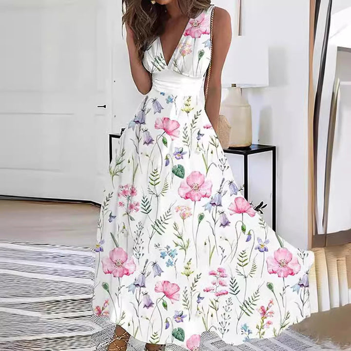 Damen Blütendruck Maxikleid für Hochzeitsgäste in Pink Flower