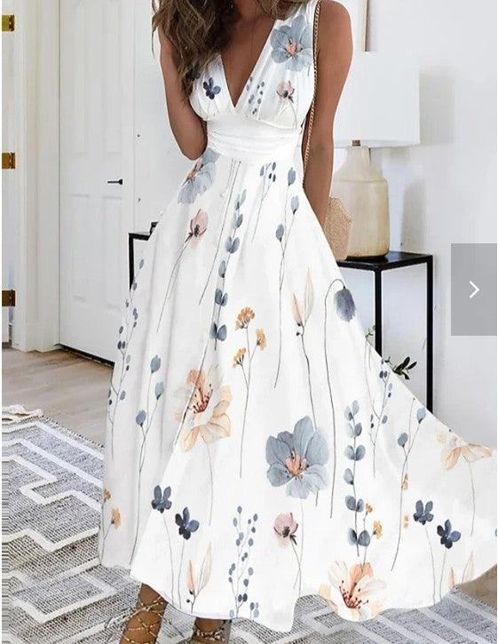 Damen Blütendruck Maxikleid für Hochzeitsgäste in Yellow Flower