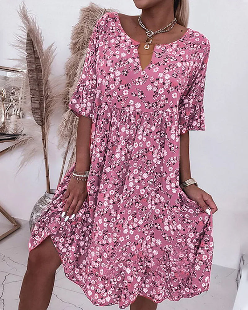 Damen Blütenprint Sommerkleid
