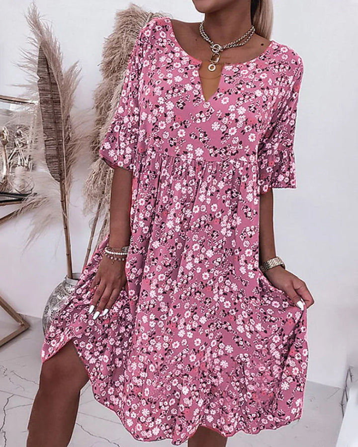 Damen Blütenprint Sommerkleid