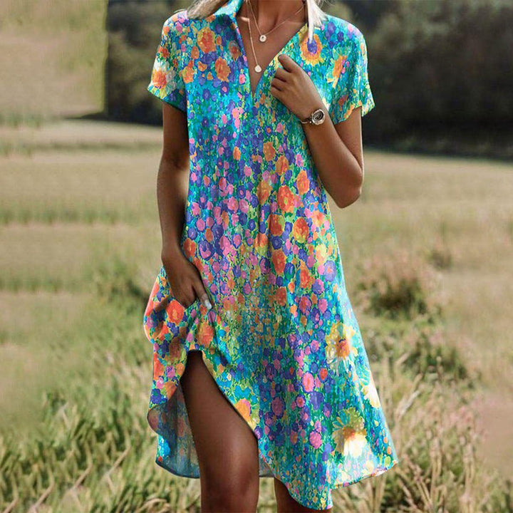 Damen Boho Dress im Maxi-Schnitt für den Sommer in Mehrfarbig