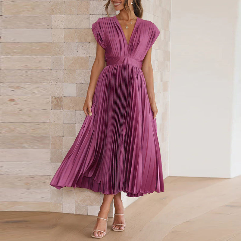 Damen Boho Hochzeitsgast-Midikleid für den Herbst in Lila 1