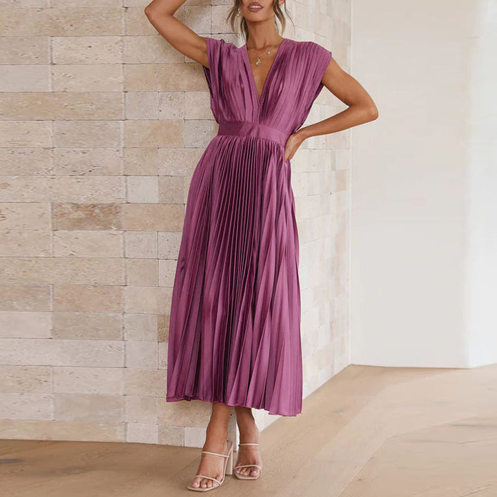 Damen Boho Hochzeitsgast-Midikleid für den Herbst in Lila 2
