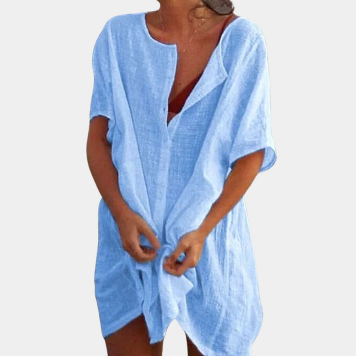 Damen Boho Minikleid für Hochzeitsgäste in Blau