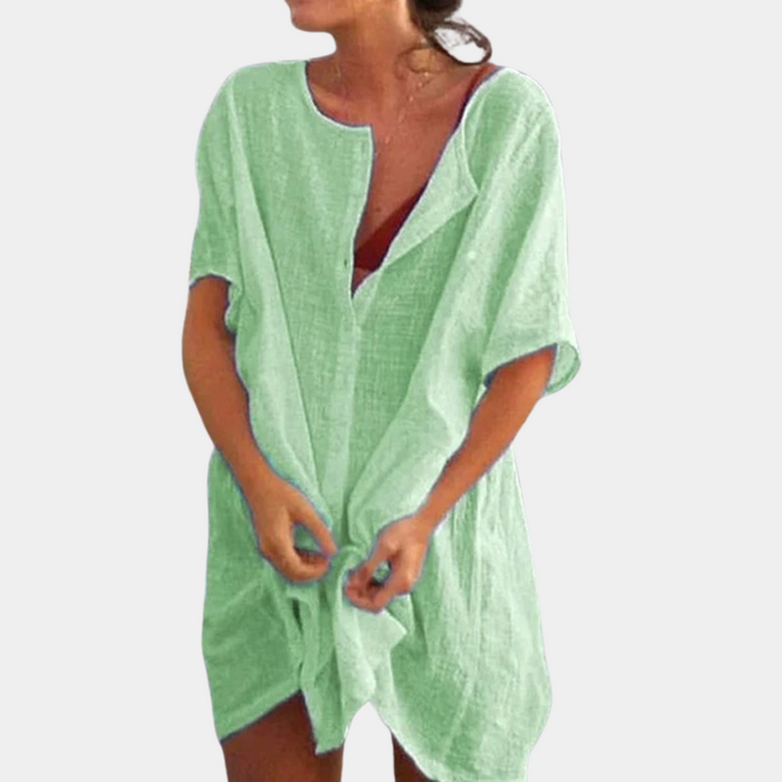 Damen Boho Minikleid für Hochzeitsgäste in Grün 1