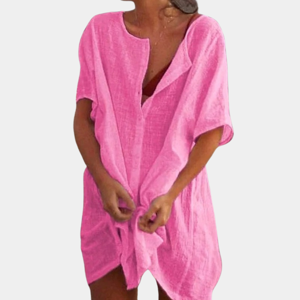 Damen Boho Minikleid für Hochzeitsgäste in Rosa 1