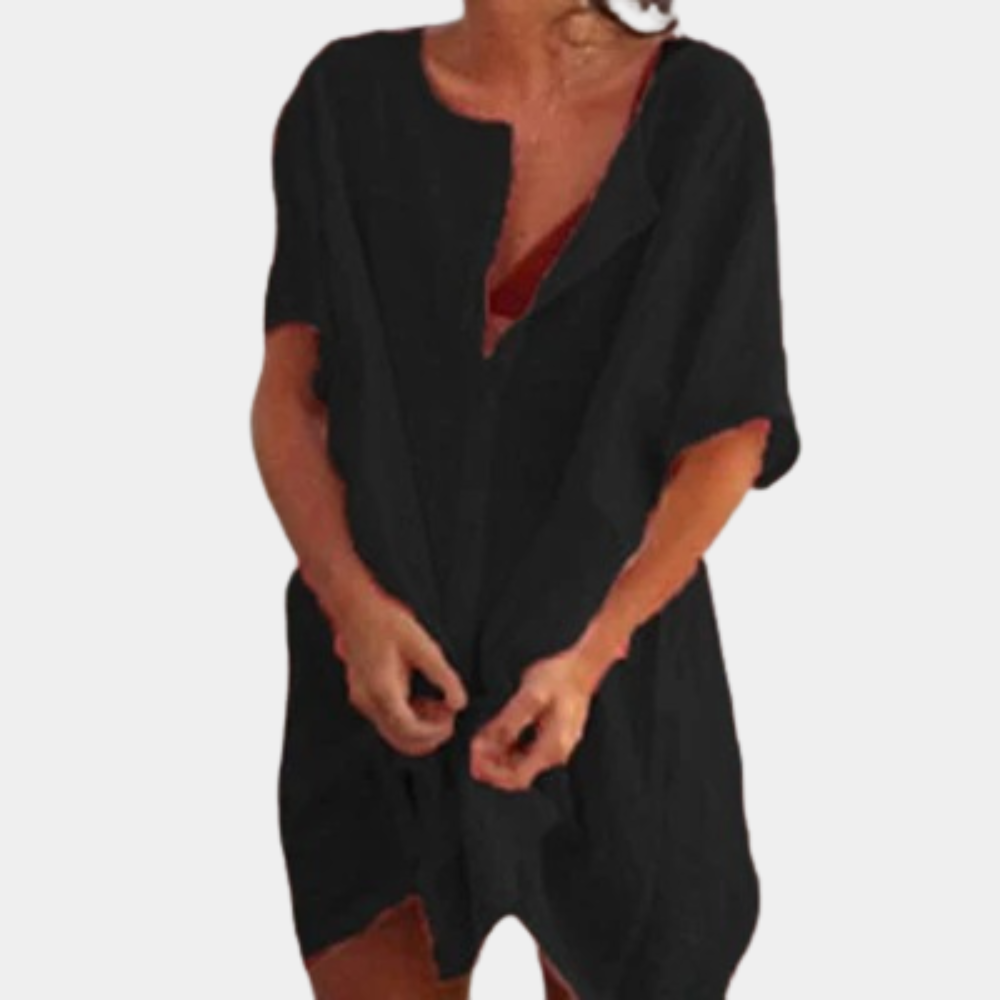 Damen Boho Minikleid für Hochzeitsgäste in Schwarz