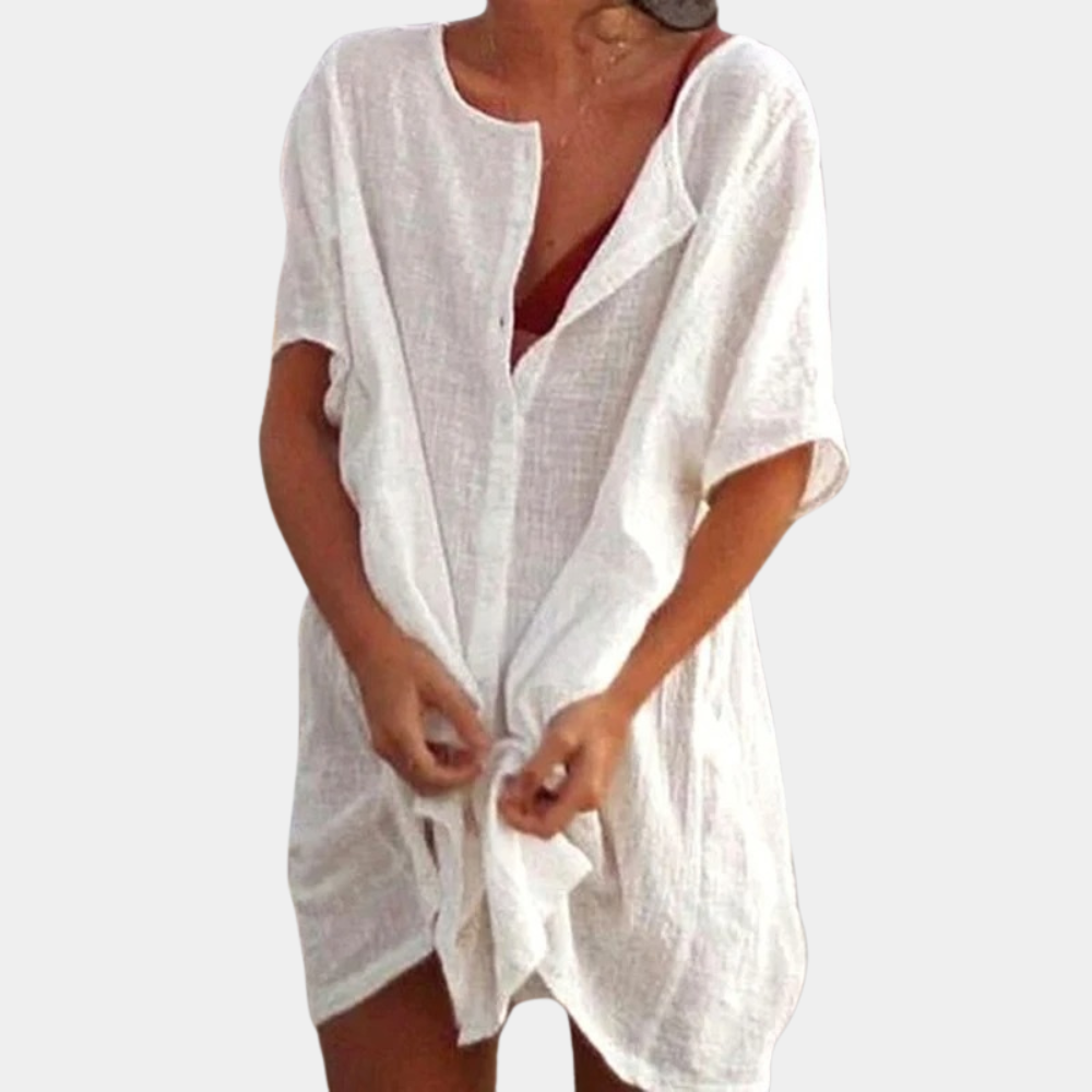 Damen Boho Minikleid für Hochzeitsgäste in Weiß