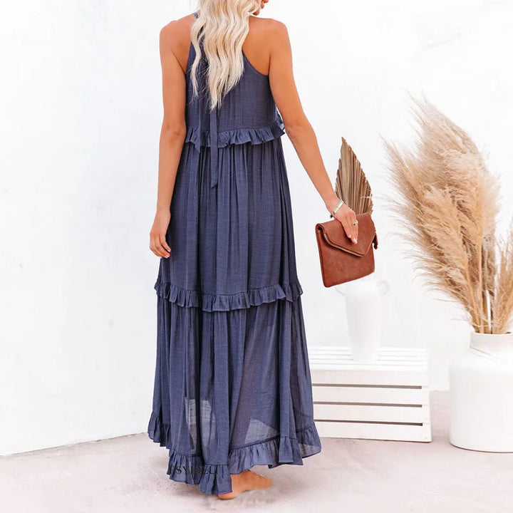 Damen Boho Sommerkleid in Maxi-Länge für den Strand in Grün 4