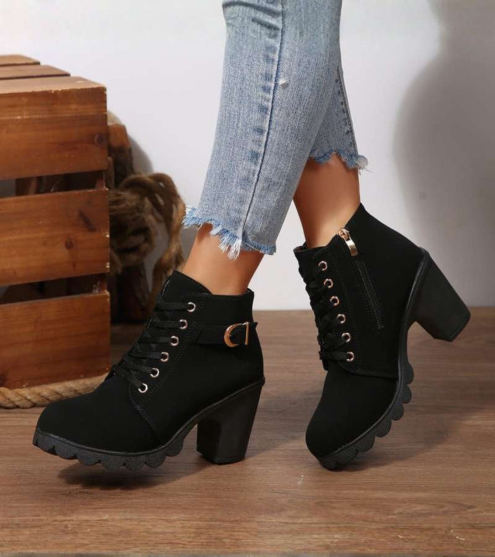 Damen Braune Schnürstiefel für Komfort