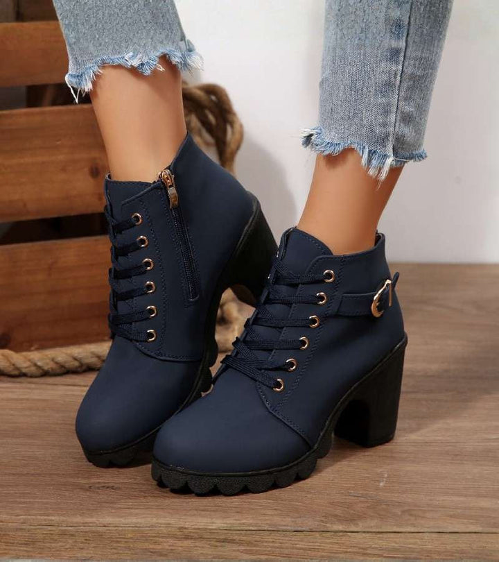 Damen Braune Schnürstiefel für Komfort (3)