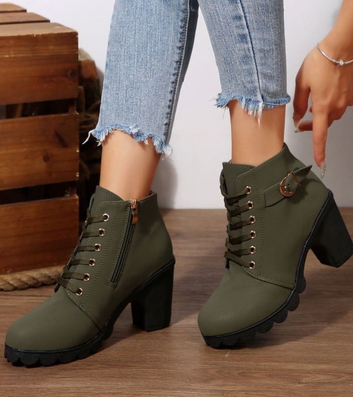 Damen Braune Schnürstiefel für Komfort (8)