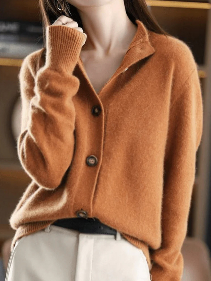Damen Cardigan für komfortable Eleganz in Braun