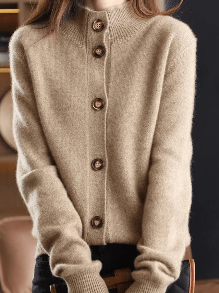 Damen Cardigan für komfortable Eleganz in Khaki