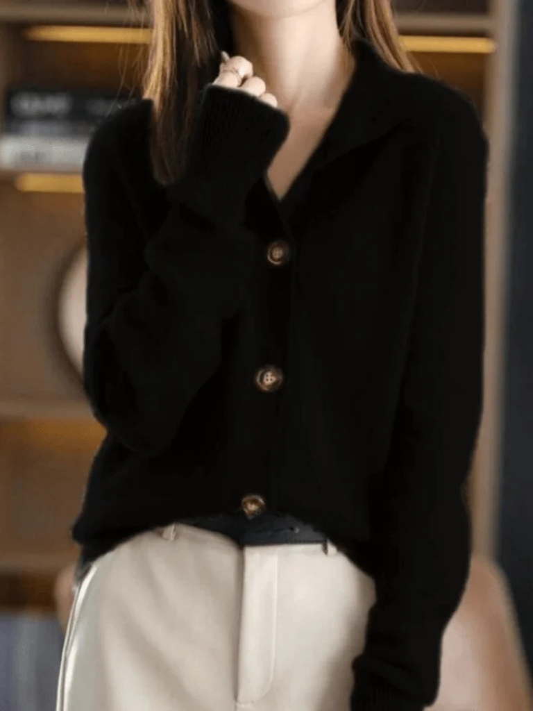 Damen Cardigan für komfortable Eleganz in Schwarz