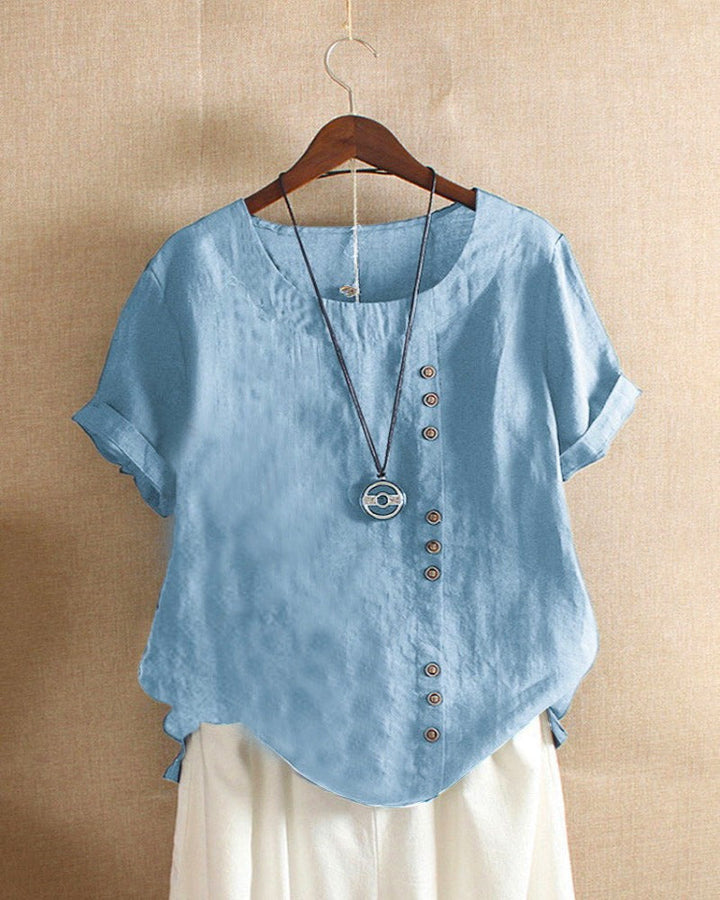 Damen Casual-Bluse für warme Sommertage in Hellblau