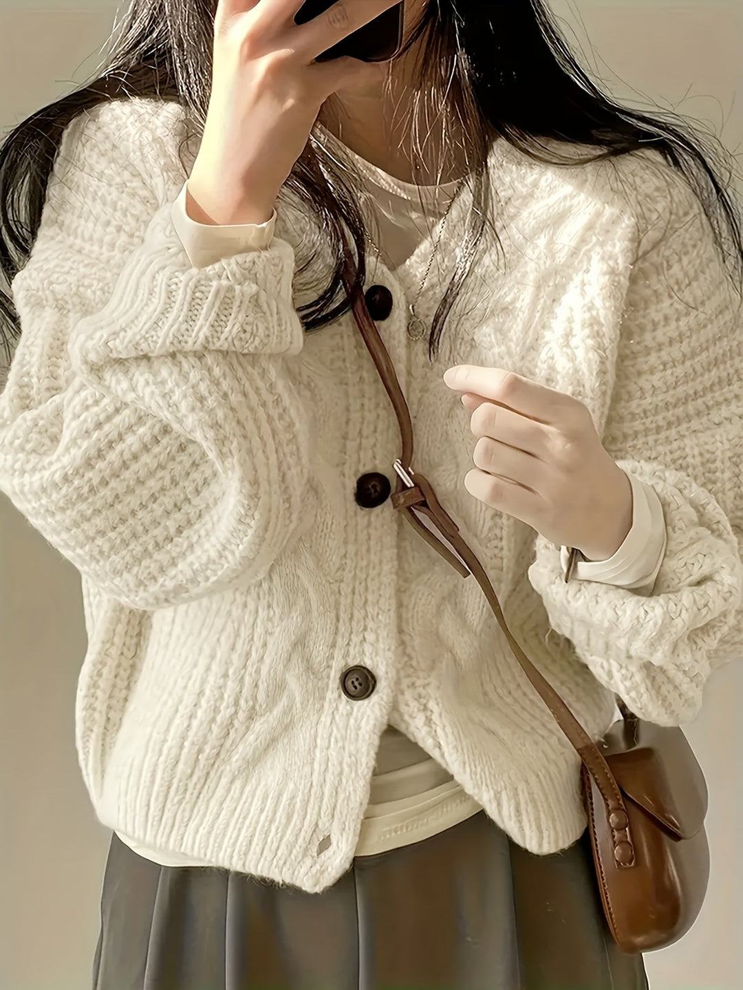 Damen Chunky-Knit Strickjacke für Herbst (5)