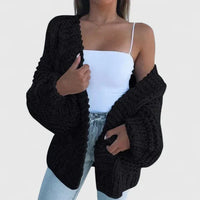 Helena | Damen Chunky-Strickjacke elegant mit offener Front