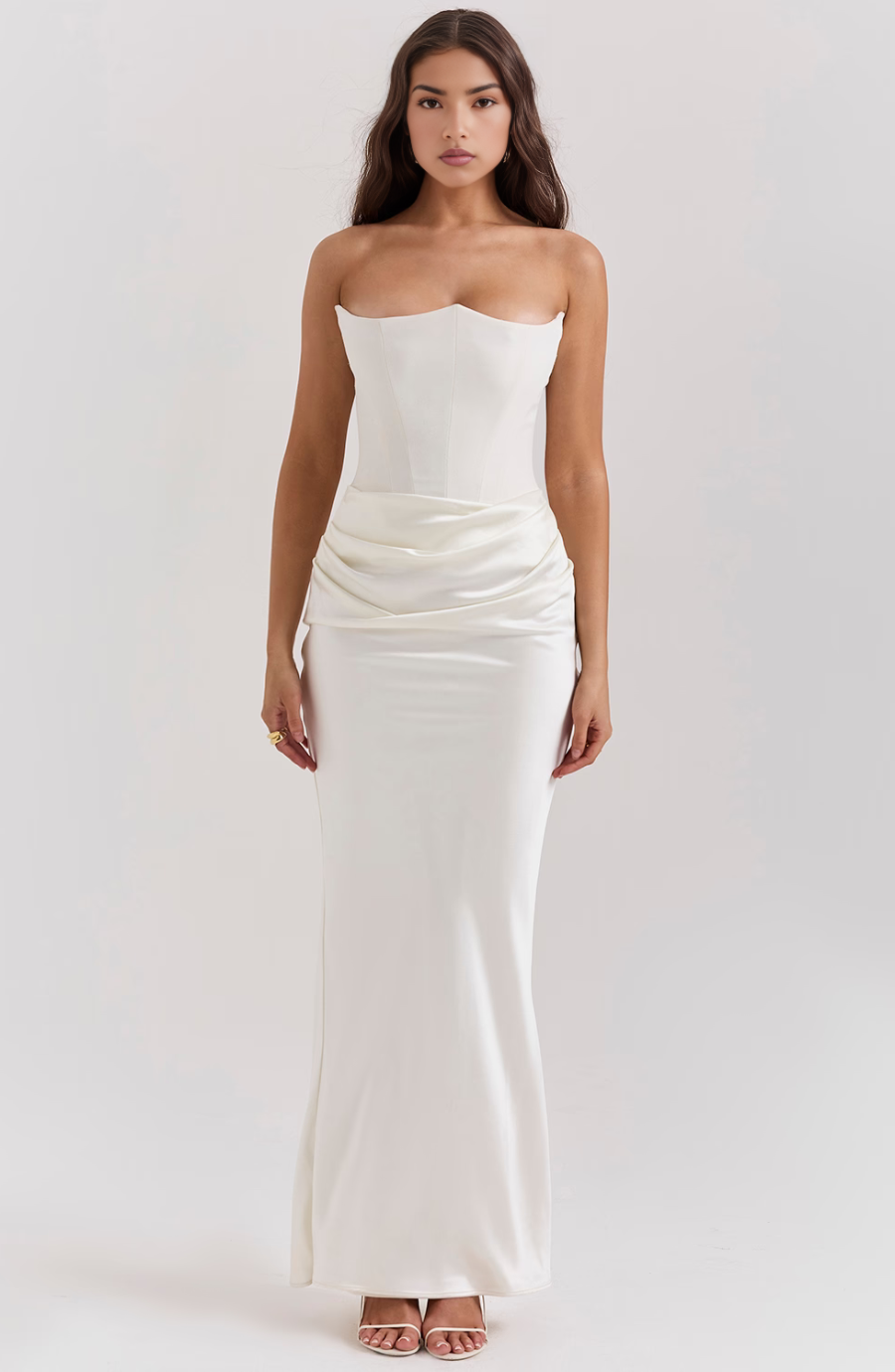 Damen Cocktailkleid im eleganten Retro-Stil in Weiß