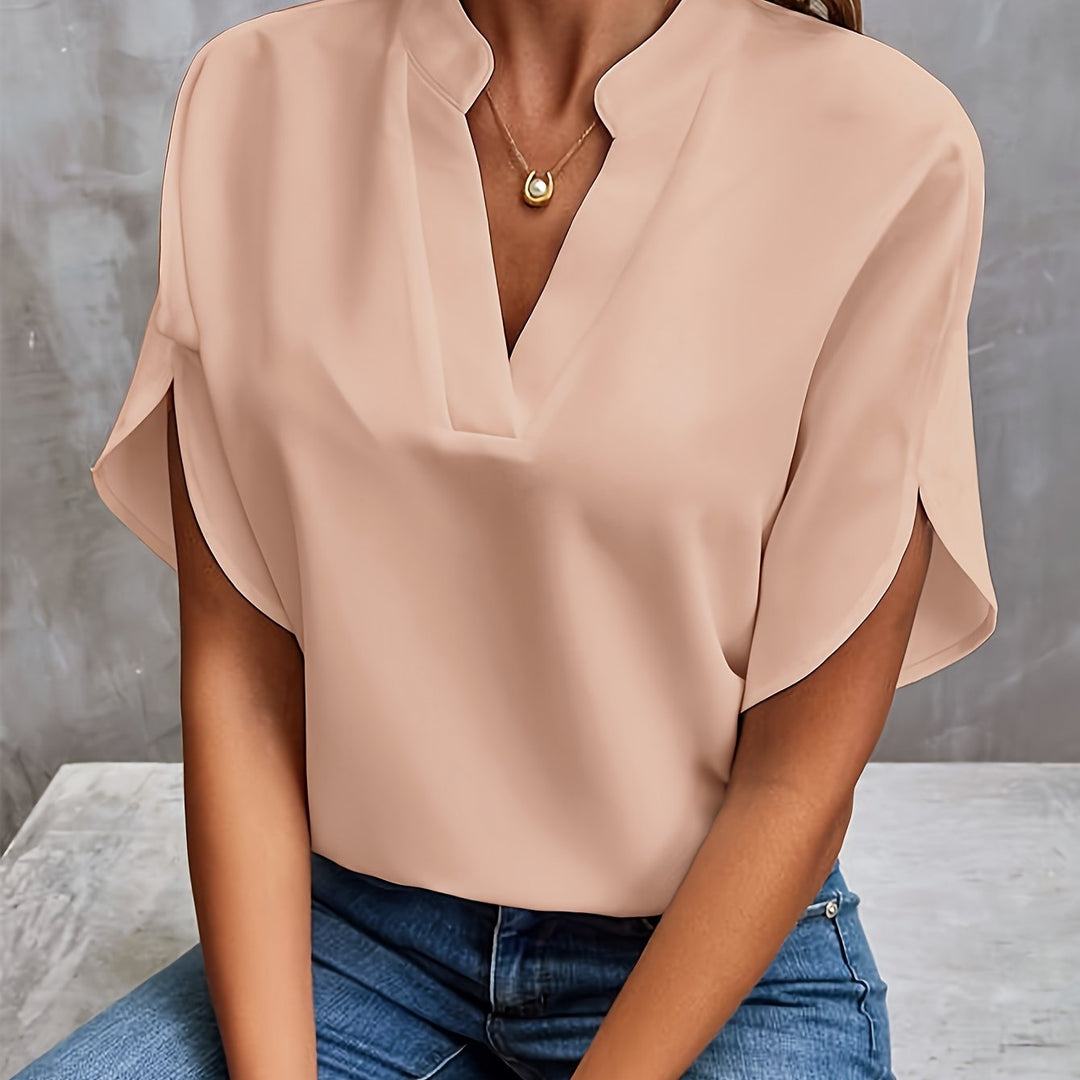 Damen elegante Bluse, atmungsaktiv für Sommer in Aprikose