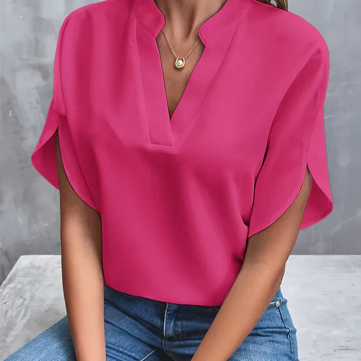 Damen elegante Bluse, atmungsaktiv für Sommer in Rosa