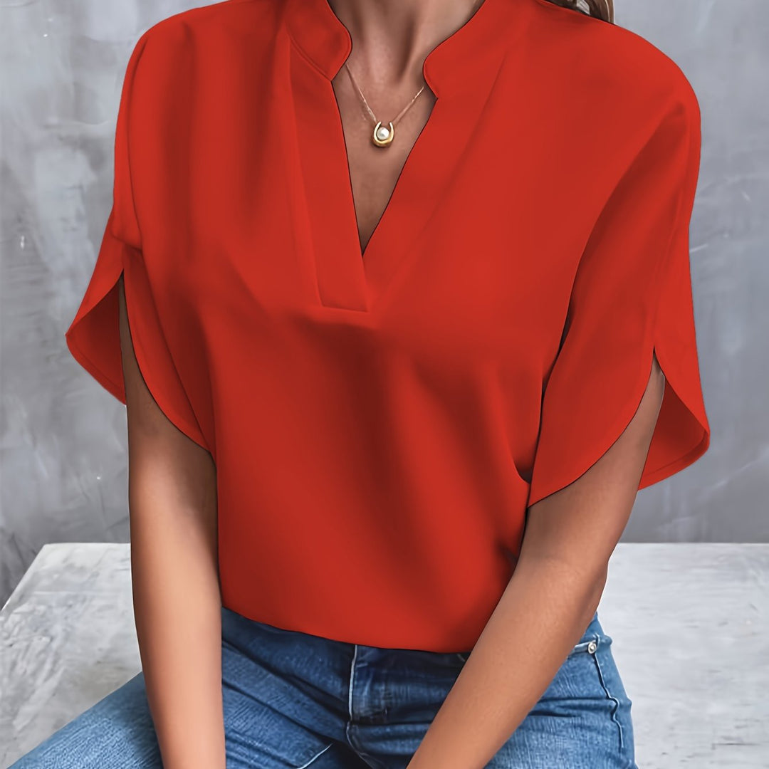 Damen elegante Bluse, atmungsaktiv für Sommer in Rot